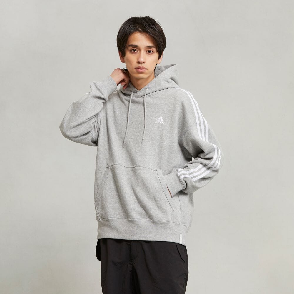 

Парка Adidas Essentials Plus Loose Fit 3-Stripes French Terry Pullover Hoodie, цвет Medium Grey Heather