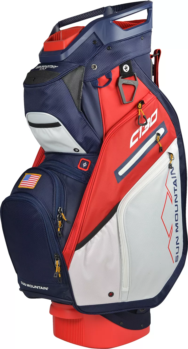 

Сумка для гольфа Sun Mountain 2021 C-130 Cart, темно-синий/белый/красный
