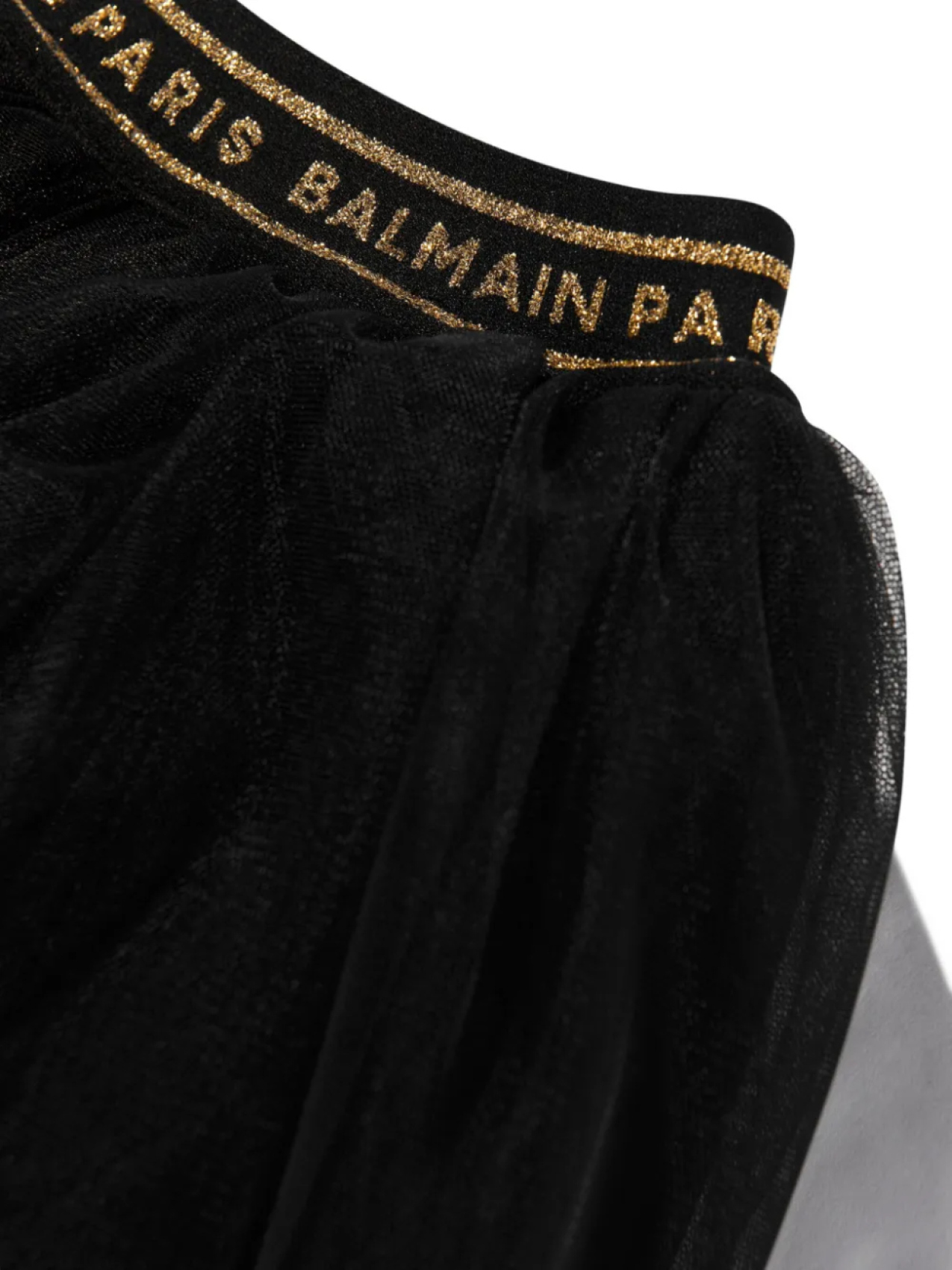 Юбка из тюля многослойная Balmain Kids, черный — фото 4