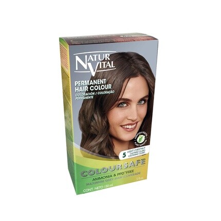 

Перманентная краска для волос Coloursafe 5-Светло-коричневый 150 мл, Naturvital