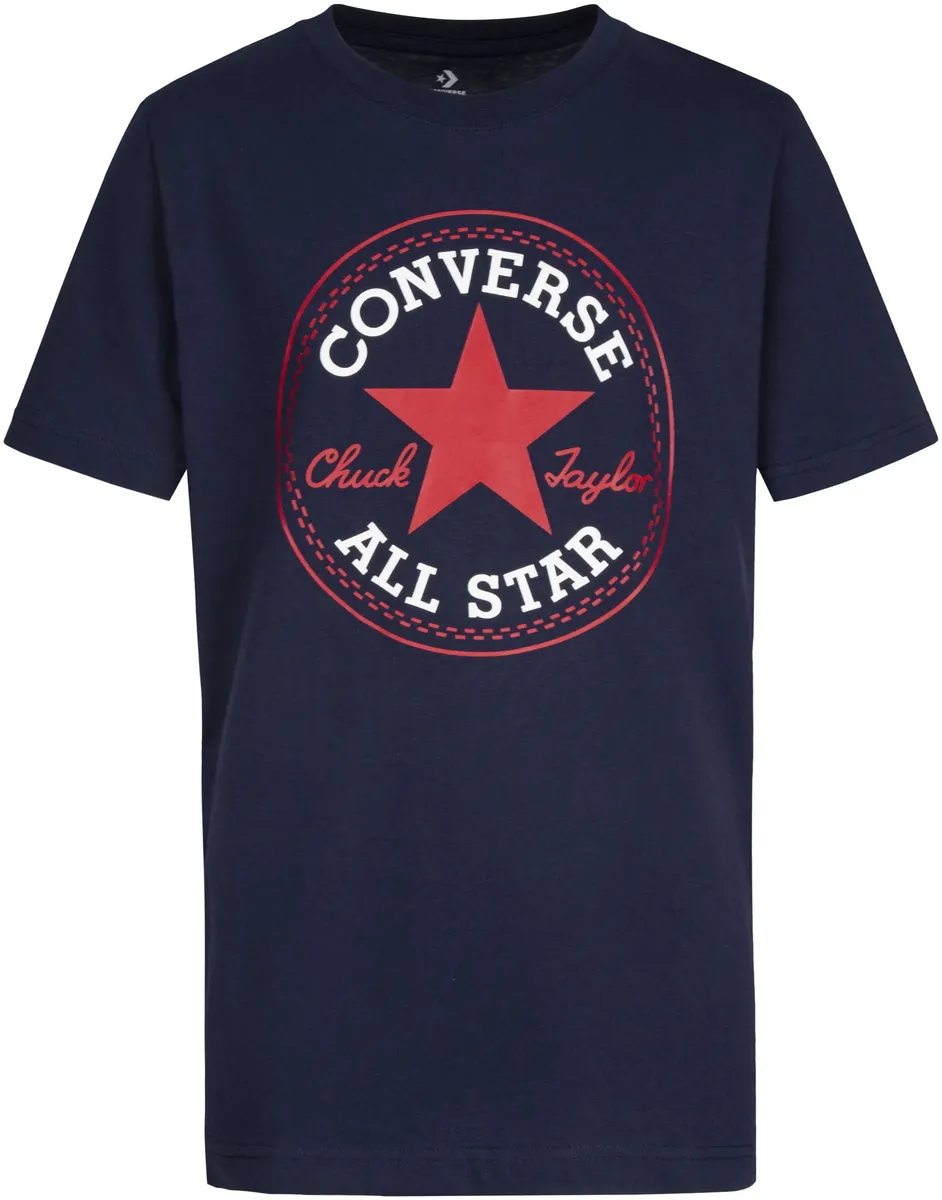 

Рубашка Converse с короткими рукавами "детская", цвет Obsidian/Enamel Red