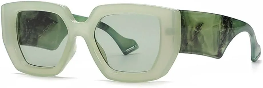 

Цветные солнцезащитные очки для женщин с широкими дужками, мужские дорожные солнцезащитные очки, мужские и женские очки с защитой от УФ-излучения UV400 TYUVIVO, Green