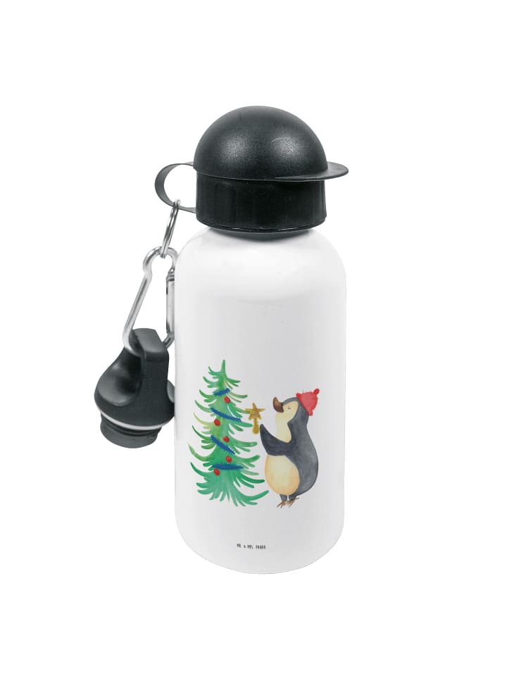 

Mr. & Mrs. Panda Бутылка для напитков с изображением пингвина и рождественской елки, без надписей, белого цвета