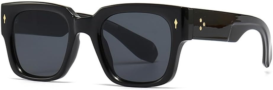 

Модные мужские солнцезащитные очки с квадратными заклепками в стиле панк, градиентные очки с защитой от УФ-излучения UV400, женские темно-зеленые солнцезащитные очки WNCKSQ, Black Gray