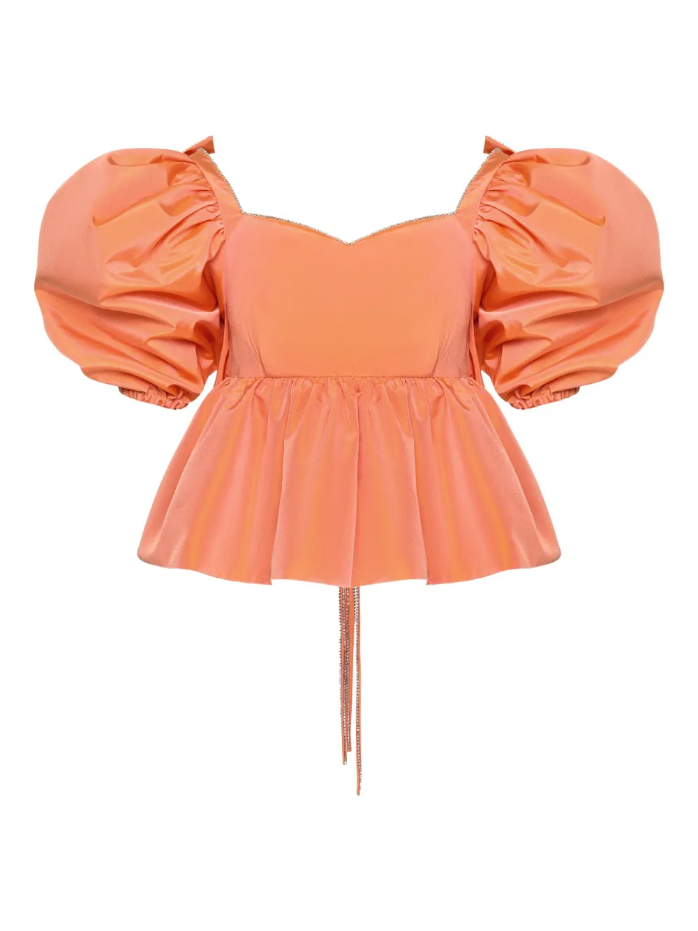 

Топ с объемными рукавами и баской ANOUKI, оранжевый