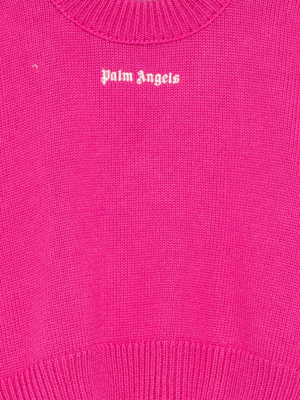 Шерстяной свитер с пальмовым узором Palm Angels Kids, розовый — фото 3