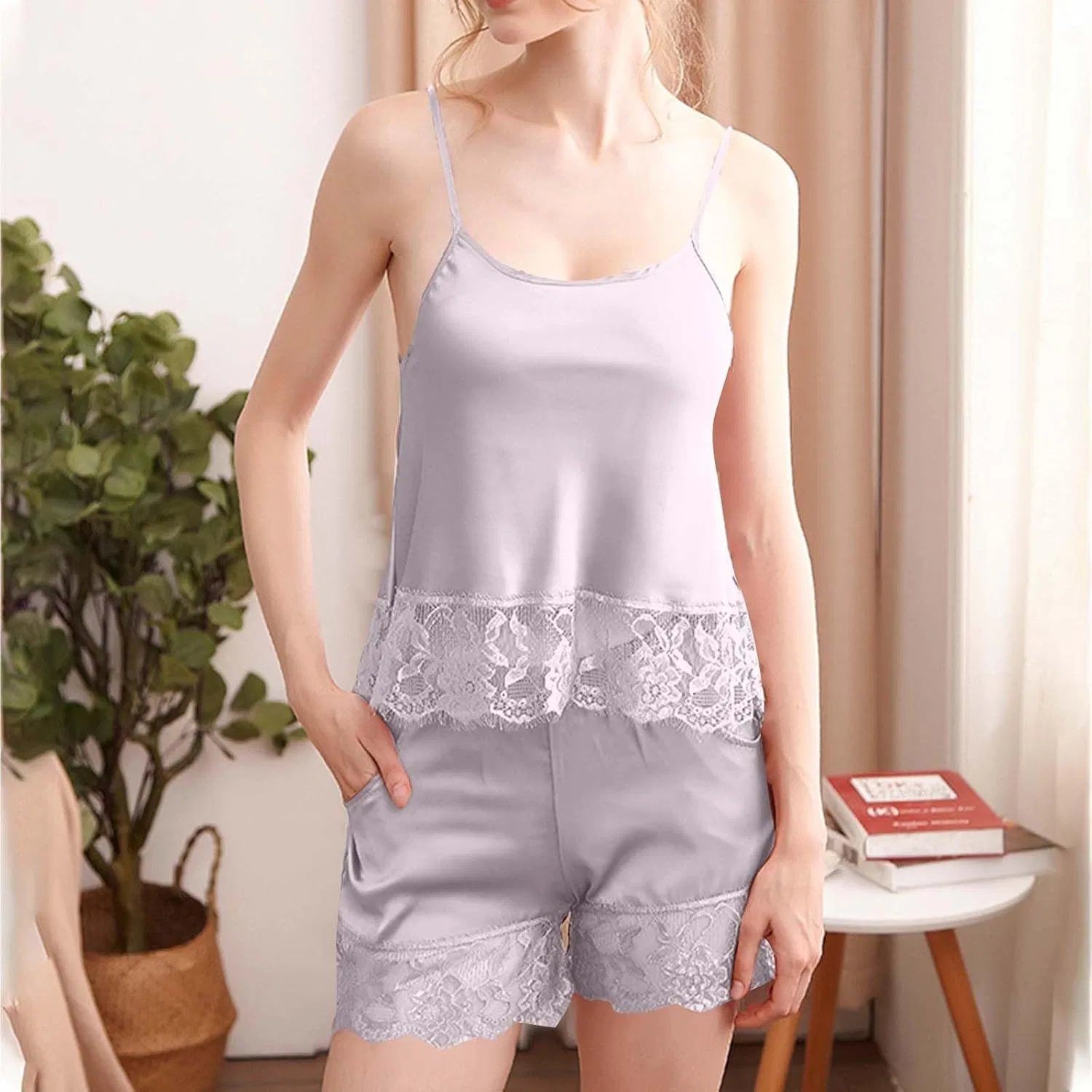 Комплект пижамы Satin Silk, Gray — фото 2