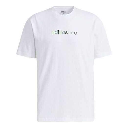 

Футболка neo ss may tee 2 logo short sleeve men's white Adidas, белый