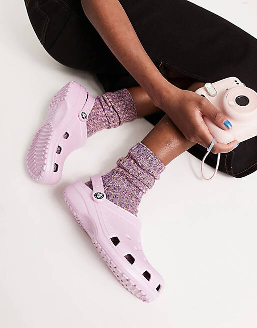 Классические сабо Crocs розового цвета "балерина" — фото 3