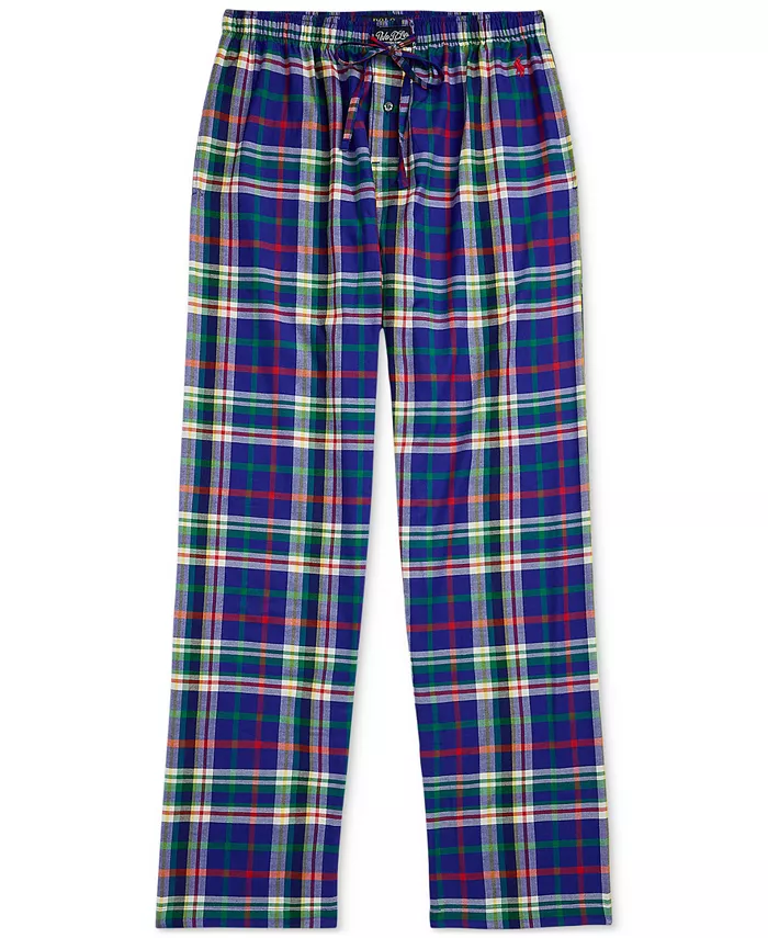 Мужские пижамные брюки из фланели в клетку Polo Ralph Lauren, красный — фото 4