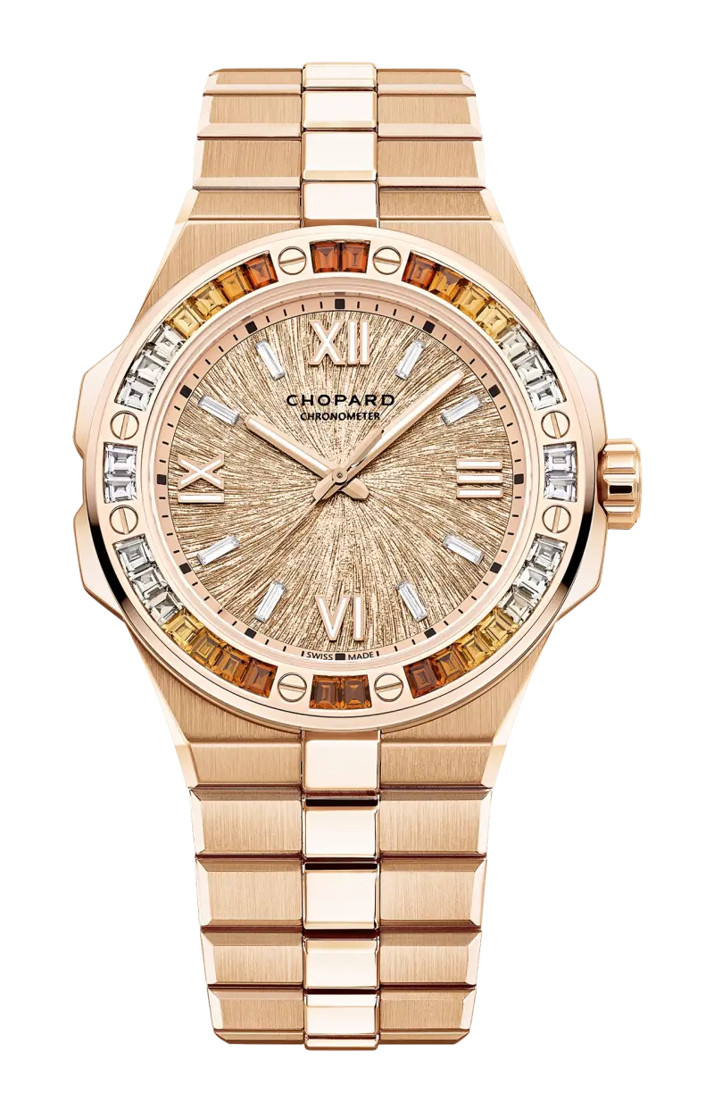 

Alpine eagle 41 мм, автоматика, этичное розовое золото, спессартиты, белые сапфиры - 295363-5013 CHOPARD