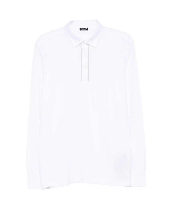 

Белый поло с длинными рукавами Zegna, белый