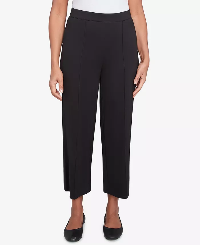 

Укороченные брюки с прямой посадкой и свободным кроем Petite Natural Instinct Flat Front Relaxed Ankle Alfred Dunner, черный