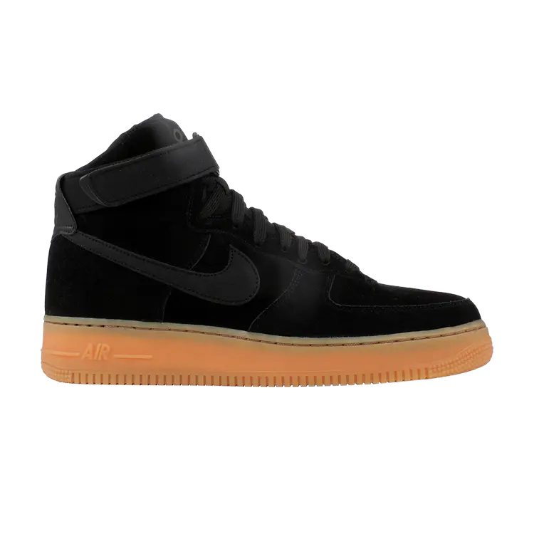 

Кроссовки Nike Air Force 1 High 07 LV8 Suede 'Black Gum', черный