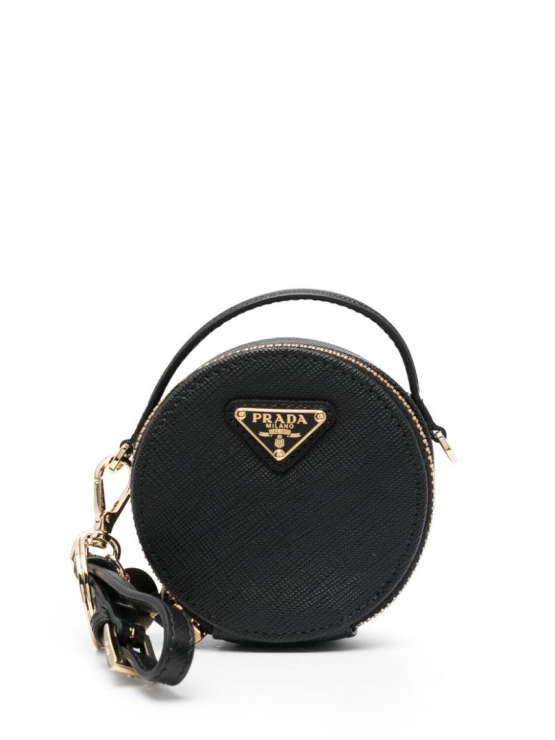 

Prada мини-клатч из сафьяновой кожи с логотипом, черный