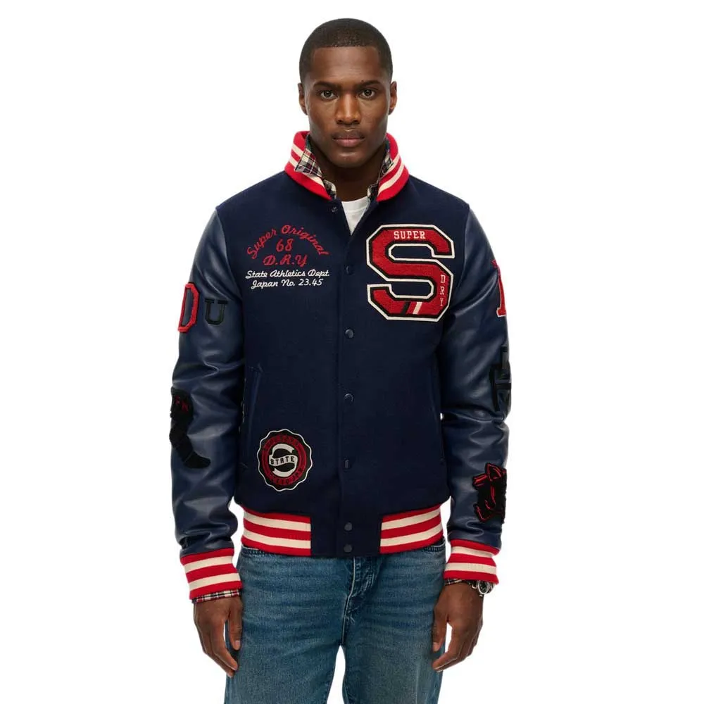 

Куртка Superdry College Varsity Patched bomber, синий