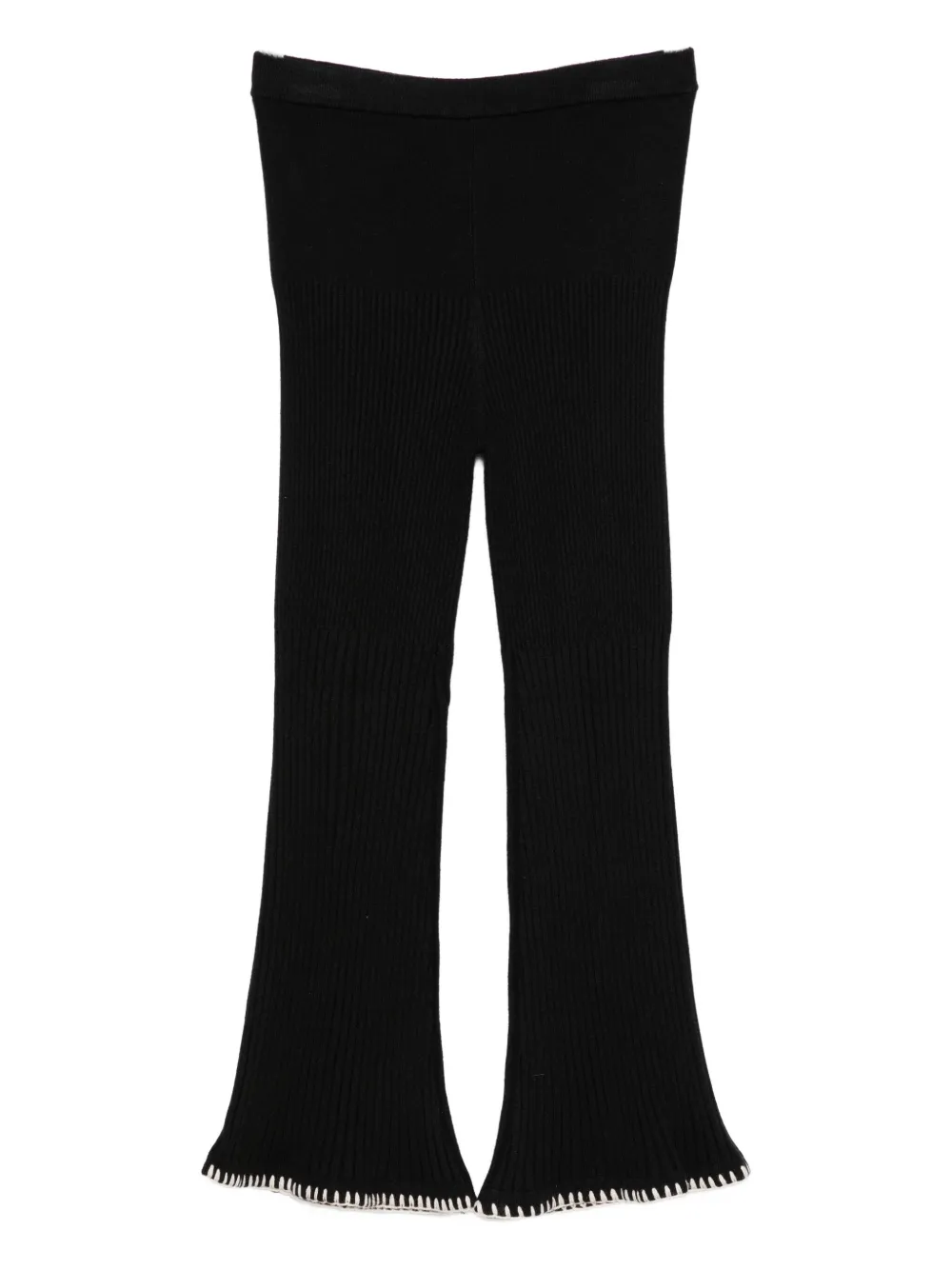 

Трикотажные расклешенные брюки TWINSET Kids, черный