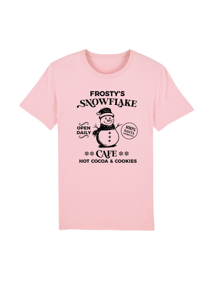 

Футболка F4NT4STIC T-Shirt Frostys Snowflake Cafe Retro Weihnachten, цвет cotton pink