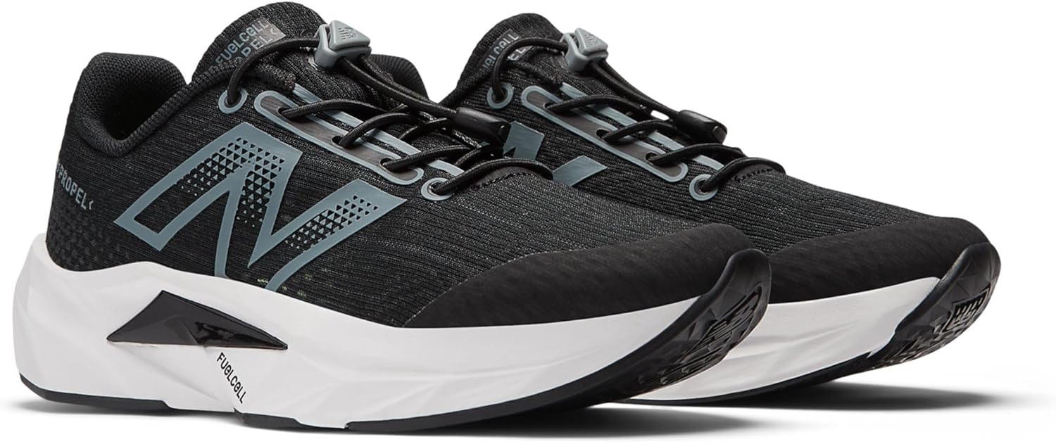 Детские кроссовки New Balance FuelCell Propel V5 Bungee (унисекс), черный/стальной — фото 2