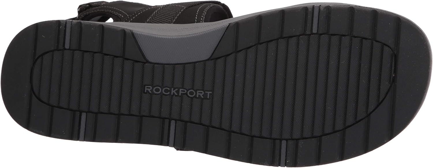 Мужские сандалии Rockport Lucky Bay Sport с 3 ремешками, черный — фото 4