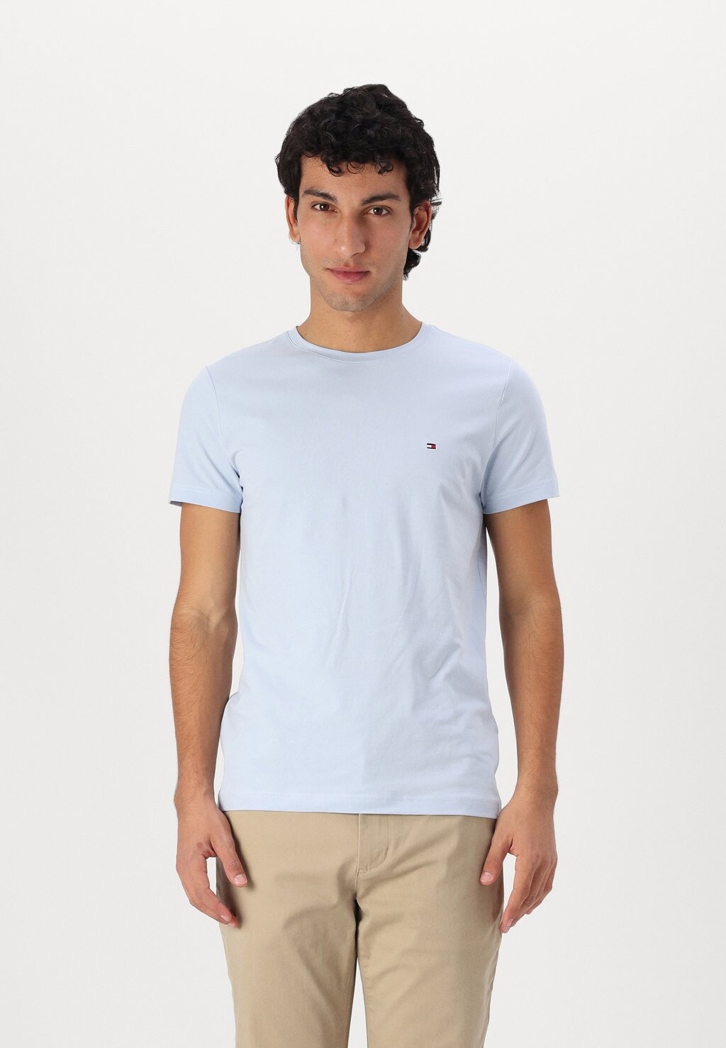 Базовая футболка STRETCH SLIM FIT TEE Tommy Hilfiger, светло-голубой — фото 2
