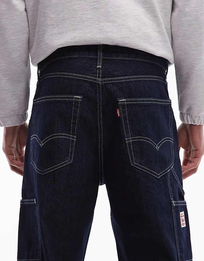 Джинсы Levi's Workwear Capsule унисекс 568, свободные, прямые, с двойным коленом, темного цвета — фото 4