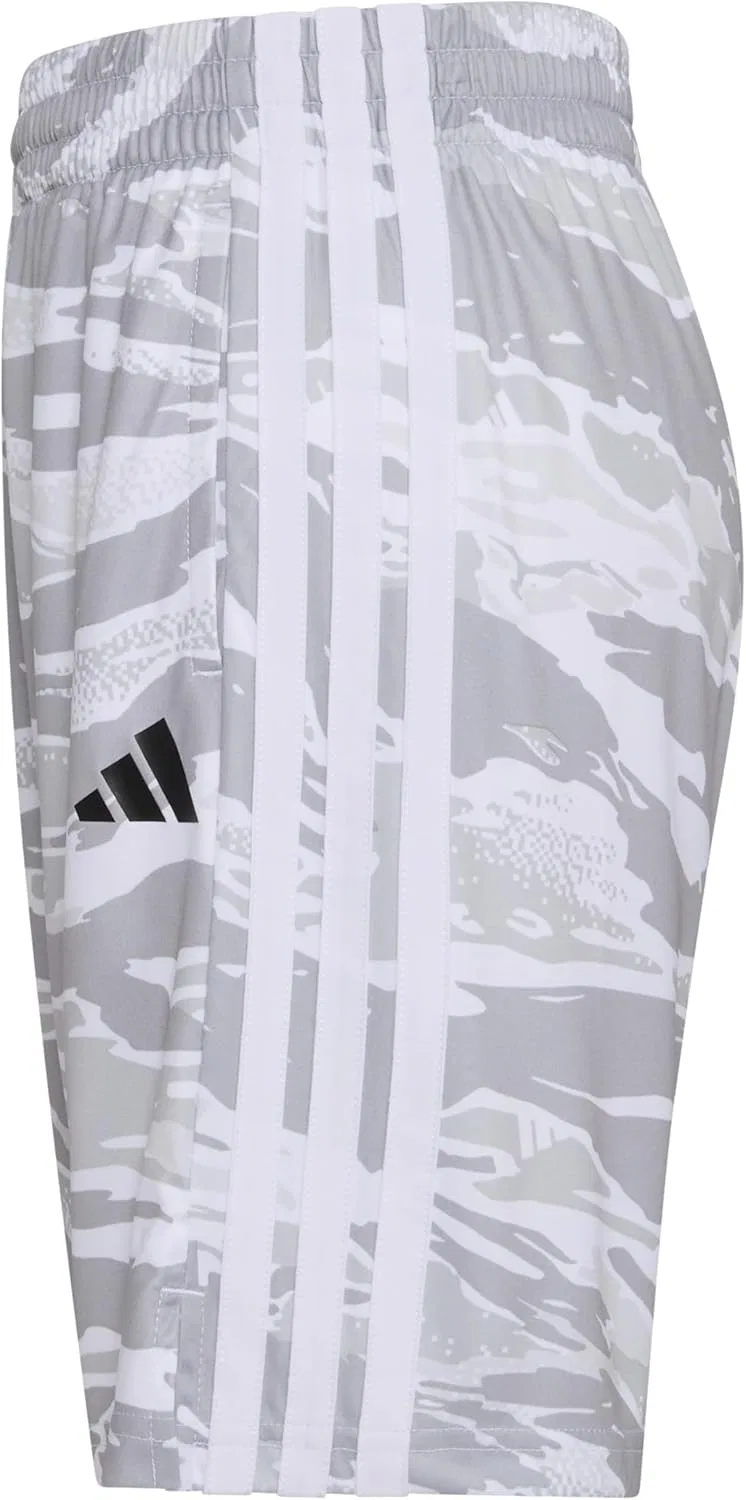 Детские шорты Adidas AOP Tiger Camo с тремя полосками, белый — фото 4