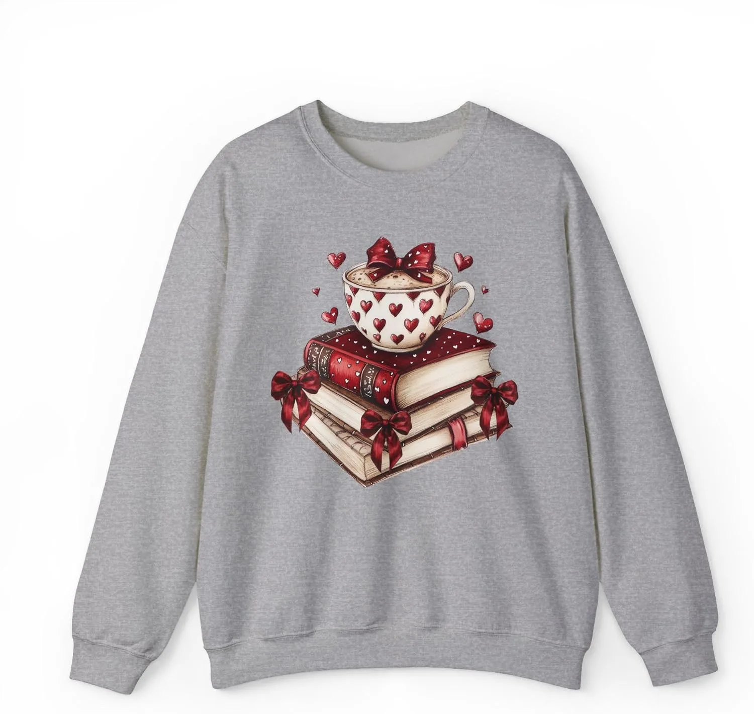 

Толстовка с принтом "Чай и книги" – Unisex Heavy Blend Fleece Crewneck