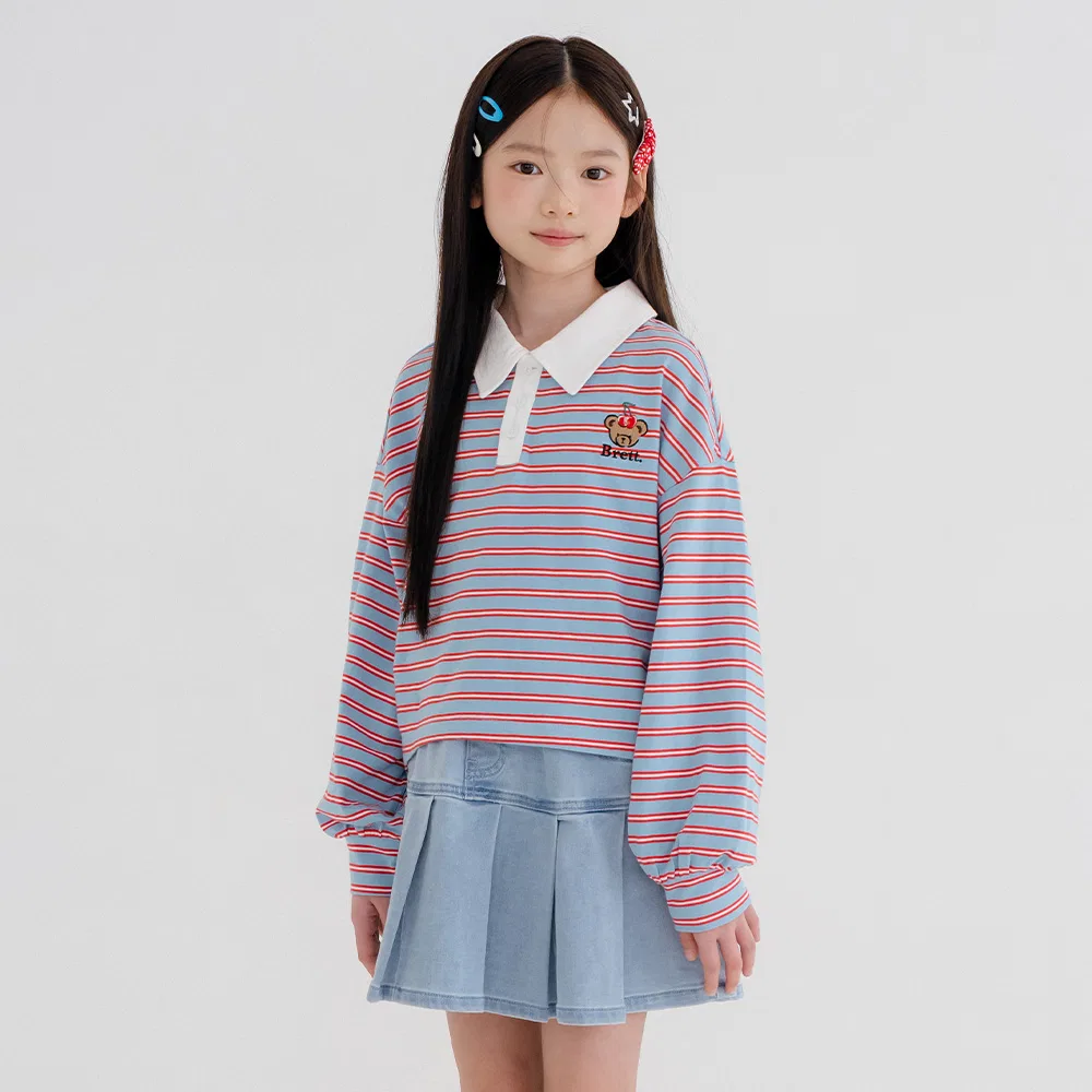 Детская рубашка поло Cherry Bear Popping Stripe от Brettailor