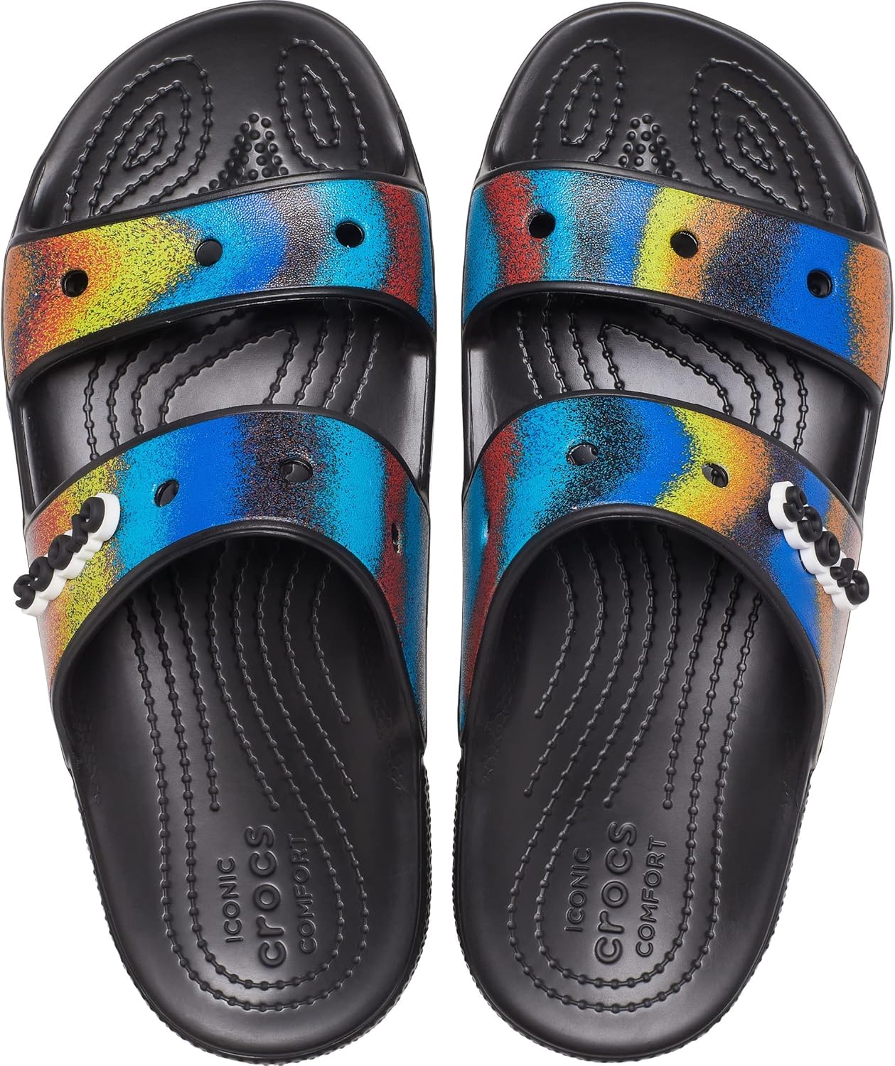 Унисекс сандалии Crocs Classic с сезонным принтом, черный — фото 2