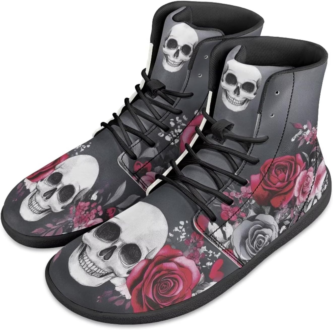 

Кроссовки на высокой подошве с принтом бабочек JoyLamoria Bling Bling, кожаные шнуровки, модные высокие кеды, босоножки, широкая колодка, стиль Y2K для девочек, Skull Rose