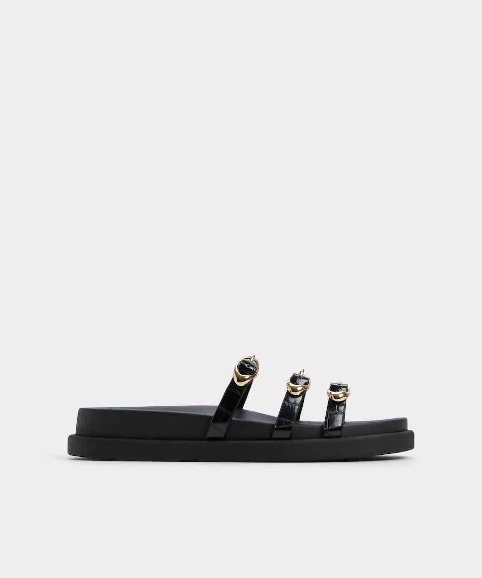 Женские сандалии на плоской подошве с круглым носком Aldo, черный