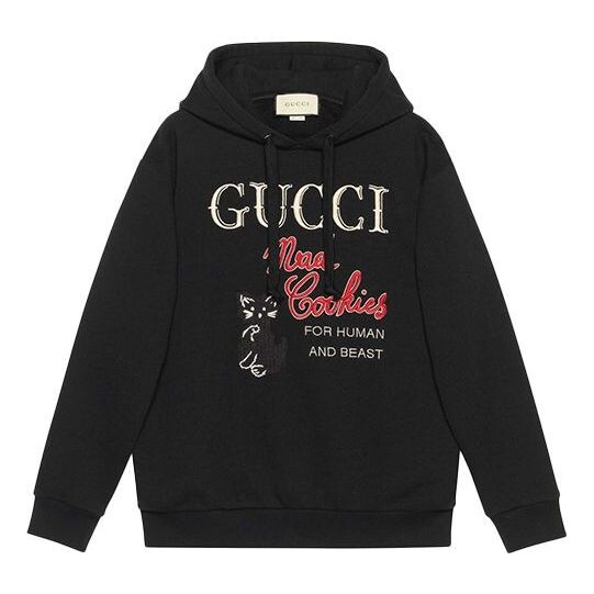 

Толстовка (WMNS) GUCCI Mad Cookies Embroidered Hoodie 'Black', черный