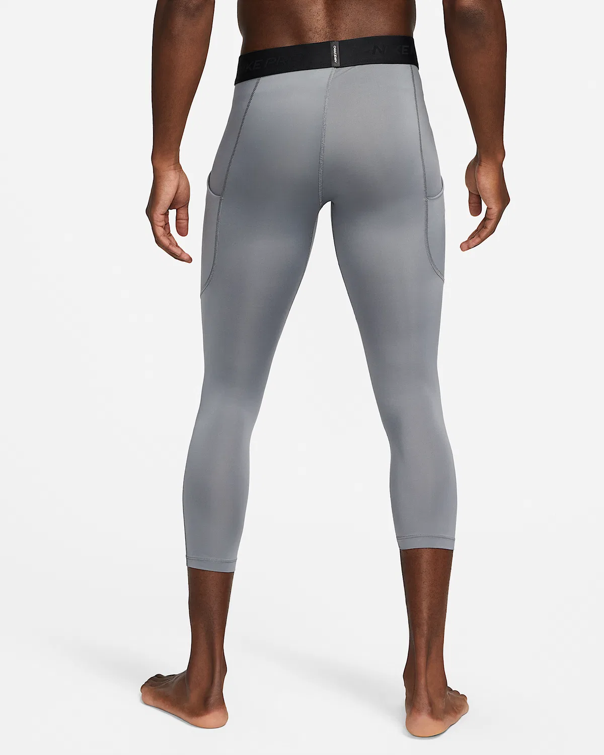 Мужские фитнес-лосины Nike Pro Dri-FIT 3/4, Smoke Grey/Black — фото 2