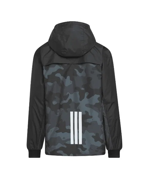 Куртка adidas Essentials Camo Pack Regular Fit Mesh Lining Woven Track Top, чёрный с серым — фото 2