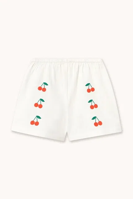 Шорты детские с принтом MINI CHERRIES TWILL SHORTS Tinycottons, белый — фото 2