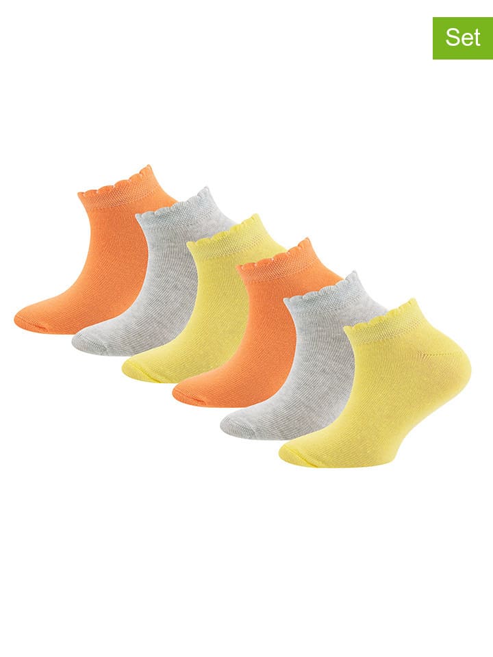 

Ewers Набор из 6 пар: носки с отделкой "мышиный носок" оранжевого, желтого и серого цвета
