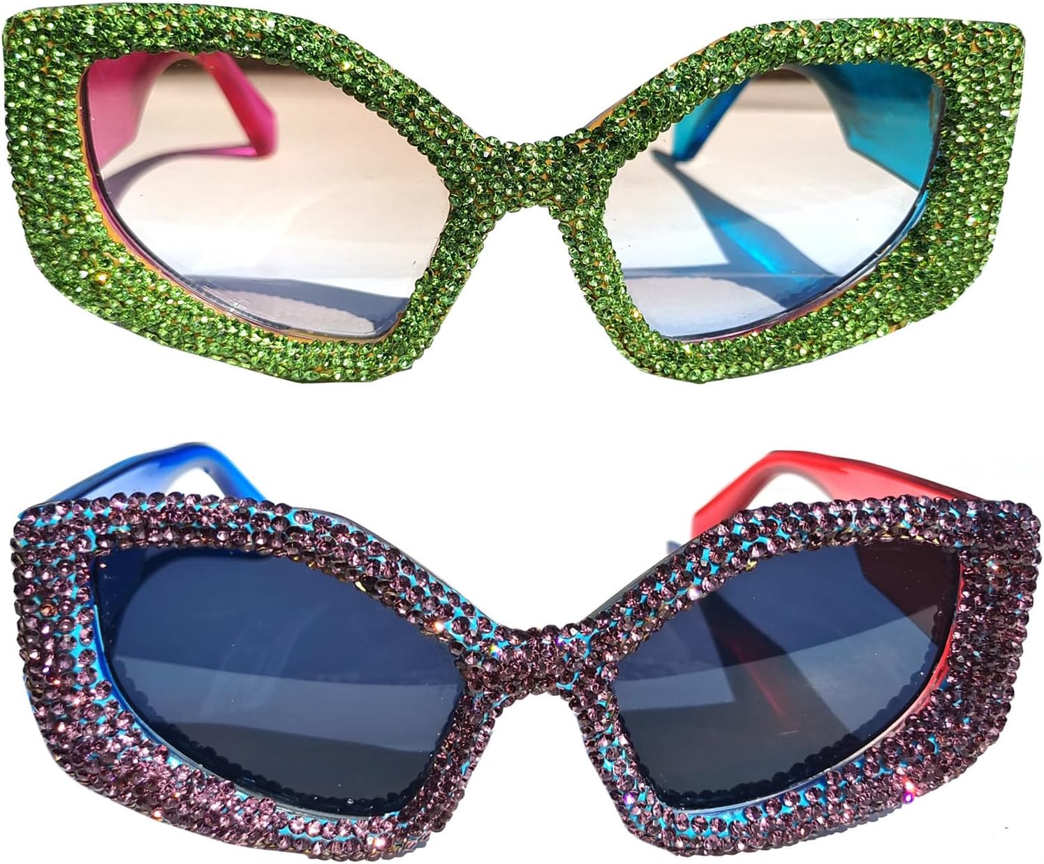 

Хелена Хип-хоп Женские Роскошные Солнцезащитные очки со стразами Необычная модная модель Сверкающие солнцезащитные очки со стразами Блестящие бриллиантовые очки helena, Pink+green