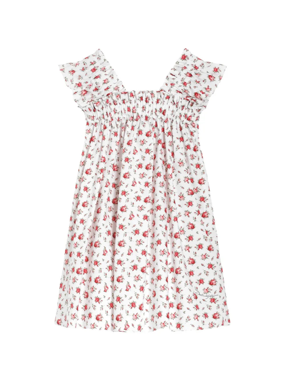 Платье с цветочным узором Dolce & Gabbana Kids, белый — фото 2