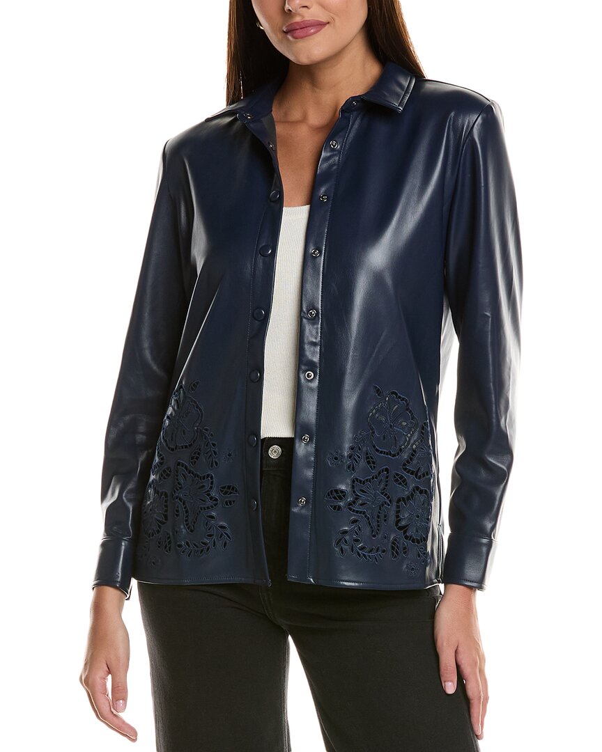 

Джонни Вас Имани Веганская кожа Куртка Johnny Was, синий