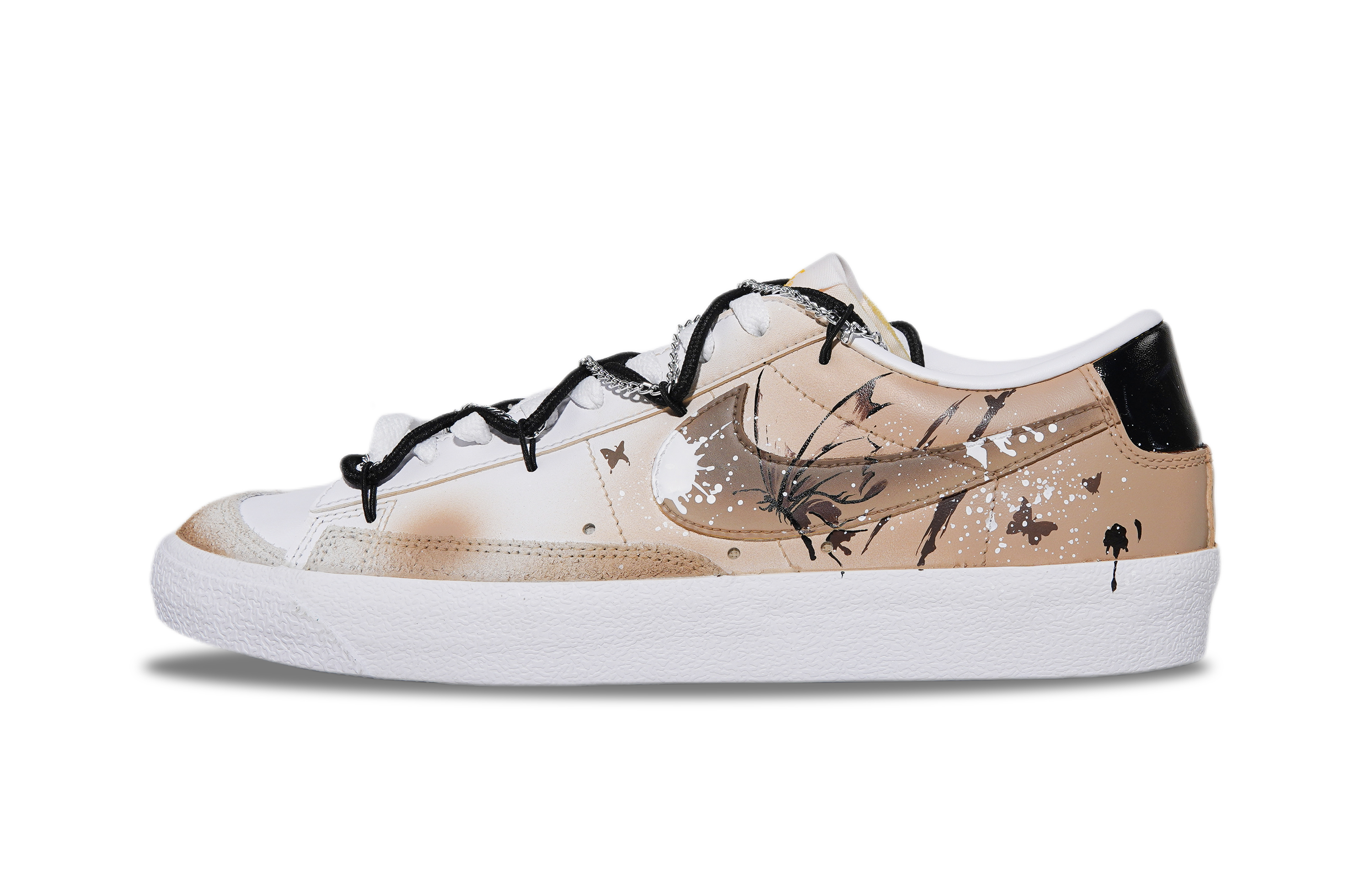 

Nike Кроссовки Blazer Ink Splatter Butterfly с нескользящей подошвой для скейтбординга, мужские, цвет хаки