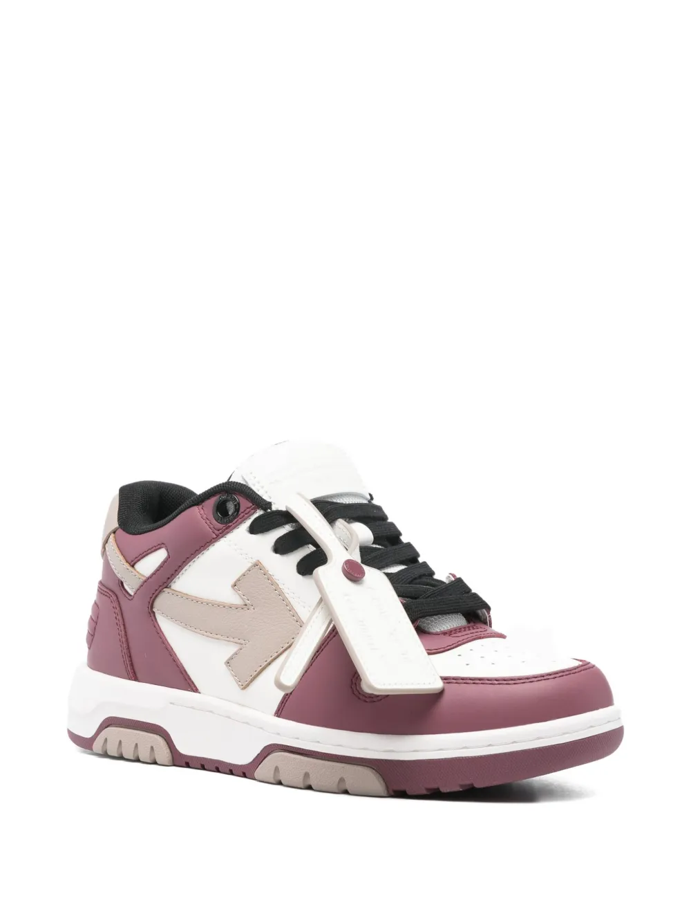 Кожаные кеды Out Of Office OFF-WHITE, красный — фото 2