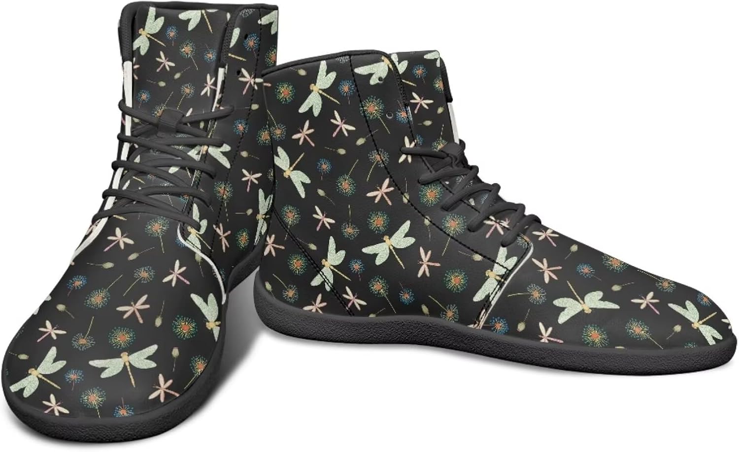 

Кроссовки с анималистическим принтом - высокие кроссовки с широким носком для кросс-тренинга для мужчин Watdotory, Dragonfly Dandelion Pattern