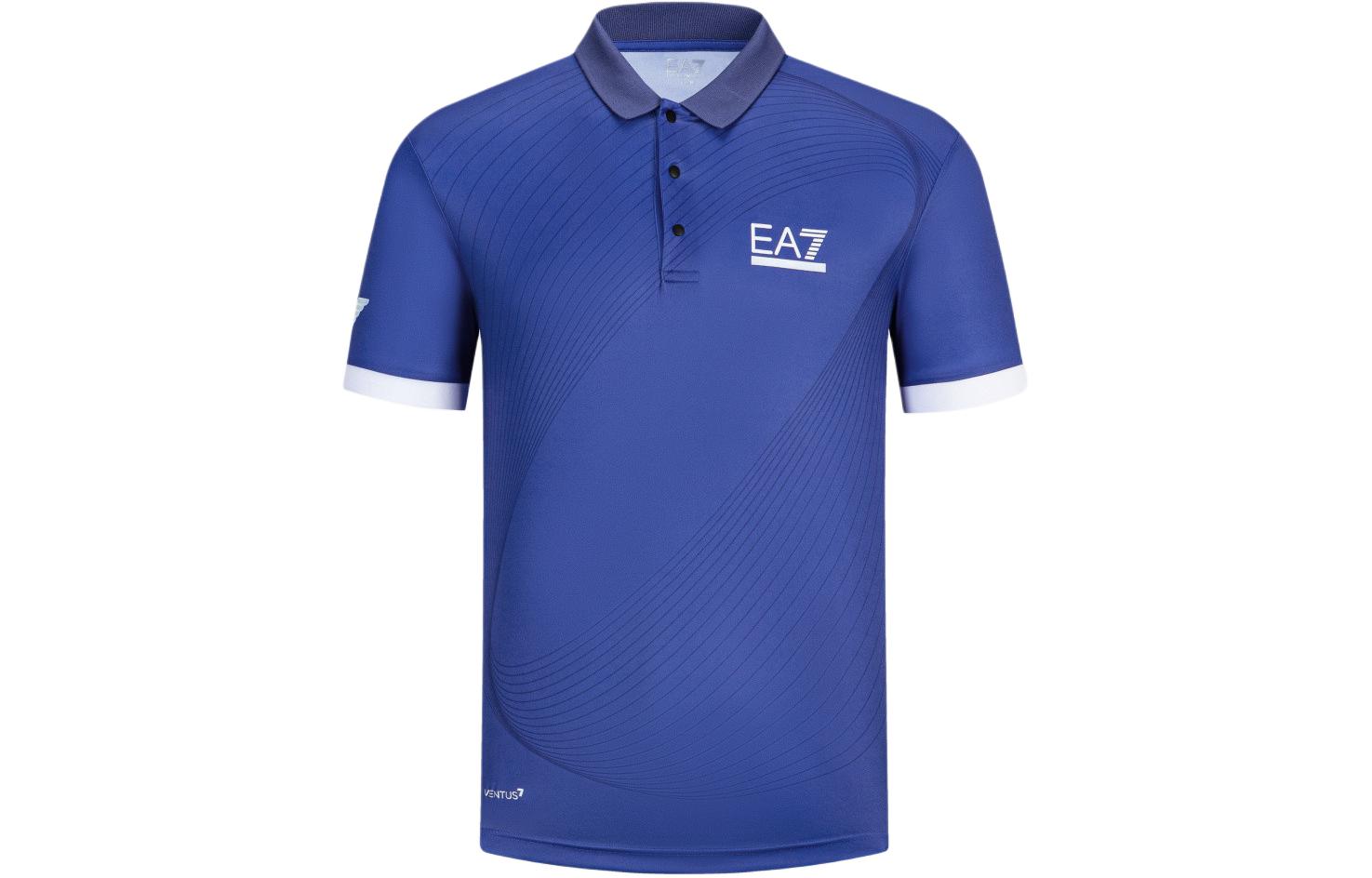 

EMPORIO ARMANI Футболка-поло EA7 SS24 мужская синяя