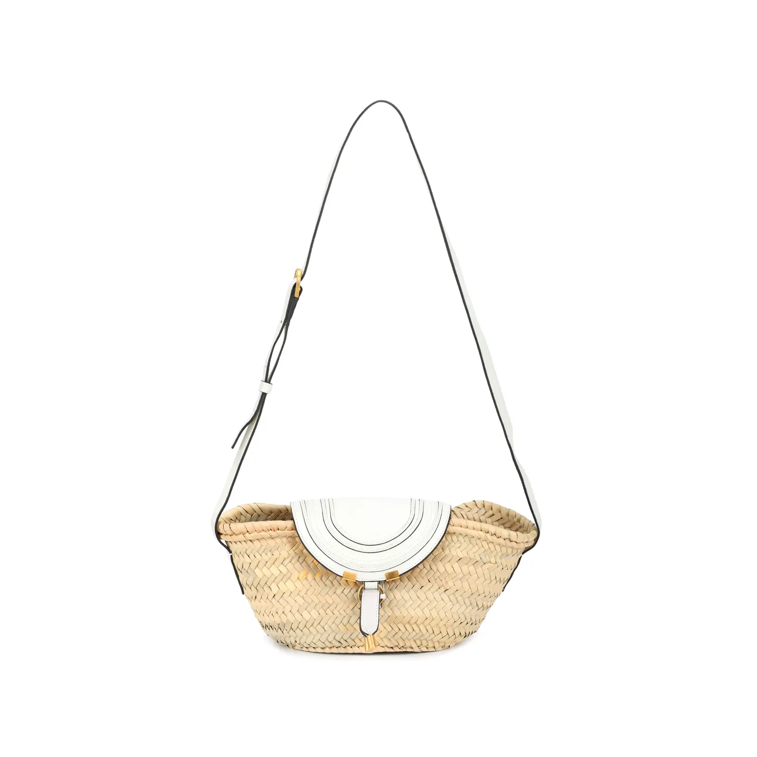 

Chloé Сумка Хлоя ручного плетения из рафии и мелкозернистой телячьей кожи корзинка