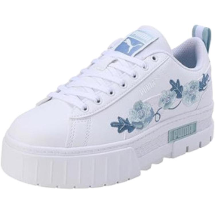 PUMA Mayze Low top детские скейтерские кроссовки бело-зеленые для подростков — фото 3