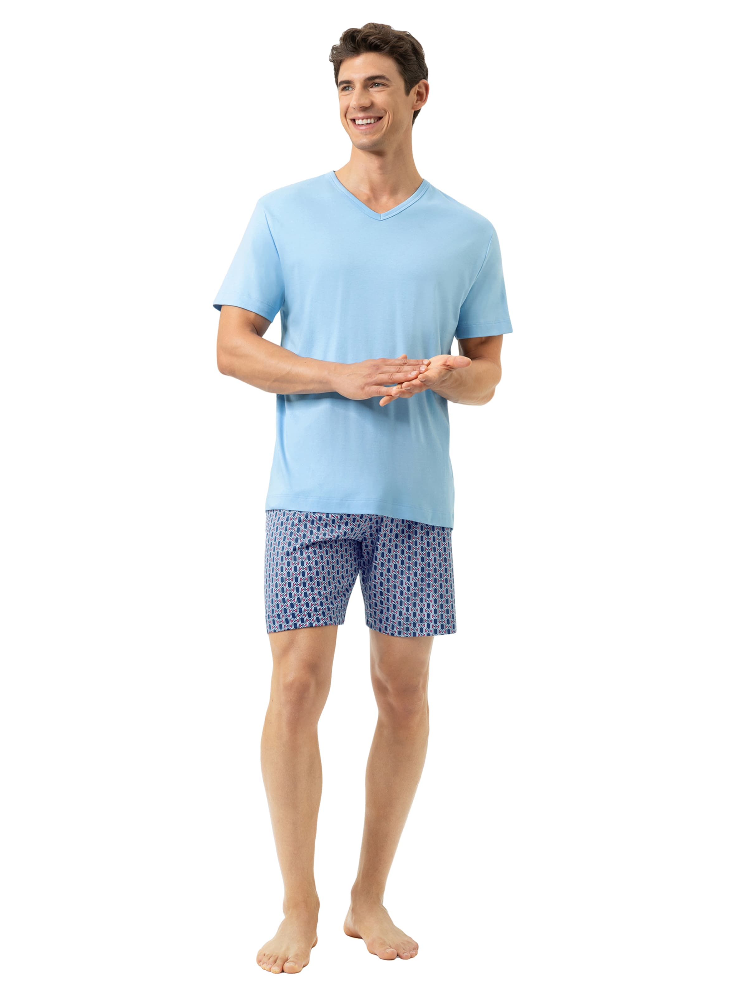 

Mey Пижама короткая 'Straight Geo' в цвете Navy, Light Blue