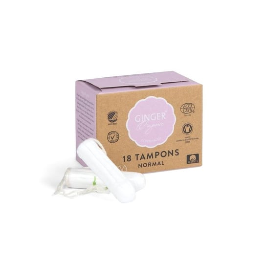 

Органические тампоны Ginger Organic Tampons без аппликатора обычные 18 шт.