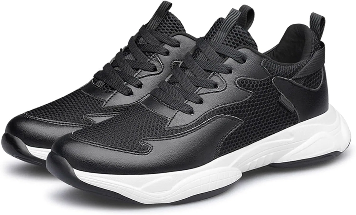 Generisch 2026-Кроссовки mit größerer Größe, modische, einfarbige, atmungsaktive Mesh-Laufschuhe, lässige, sportliche Wanderschuhe, Schwarz — фото 2
