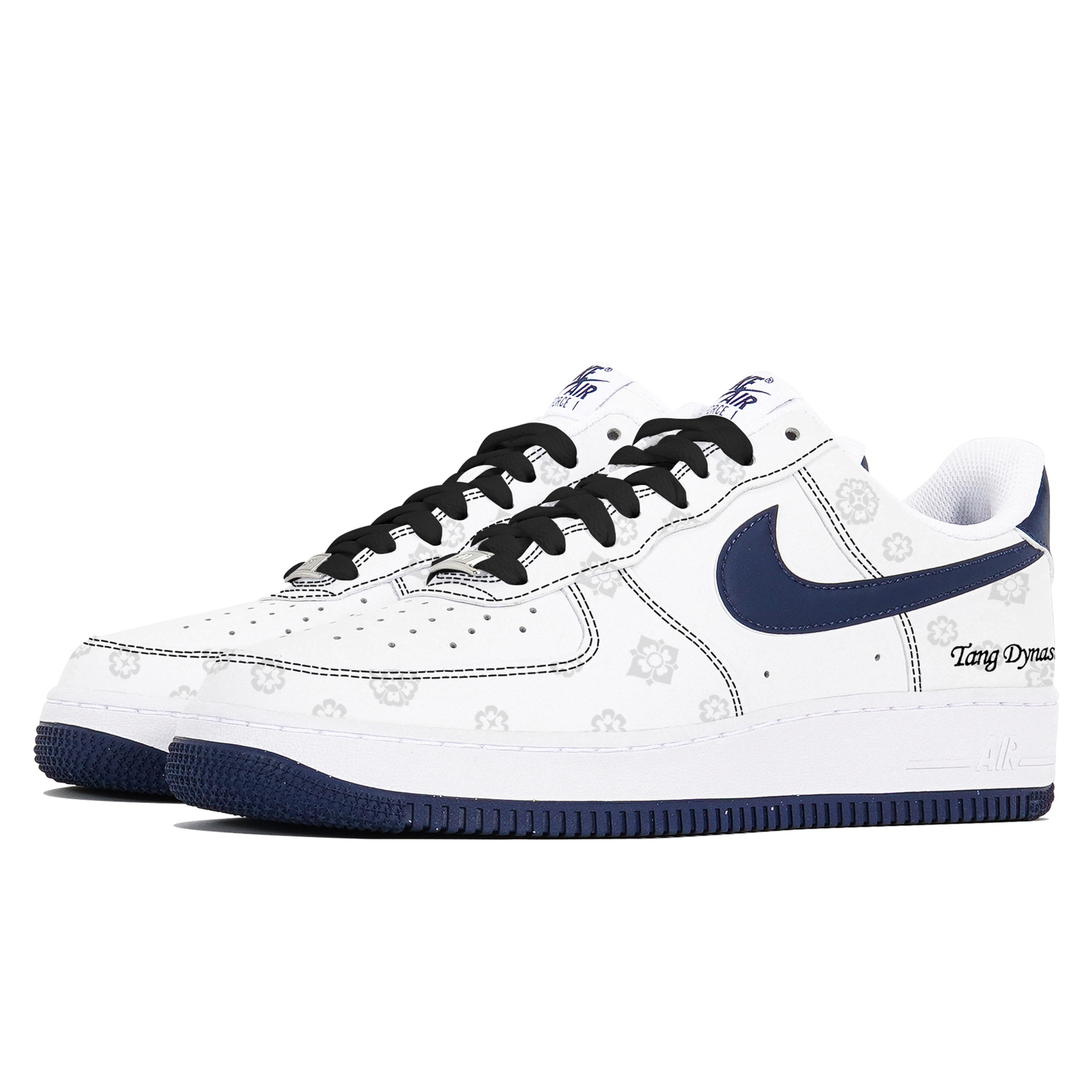 Nike Кроссовки Air Force 1 нескользящие облегченные низкие для скейтбординга мужские бело-голубые, цвет White Blue — фото 4